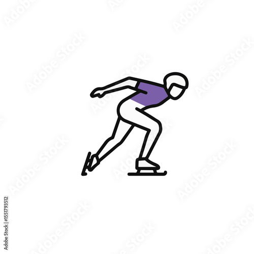 An illustration of speed skater ready to compete in sports competition.