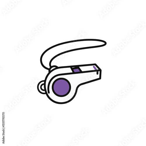 A simple illustration of a whistle, used in sports and games.