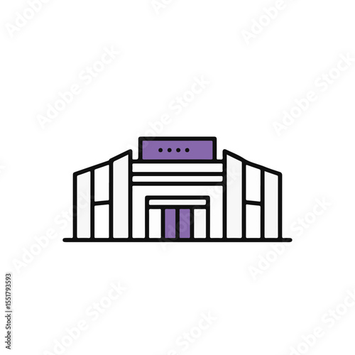 Modern architectural design, featuring clean lines and a contemporary aesthetic, representing a building.