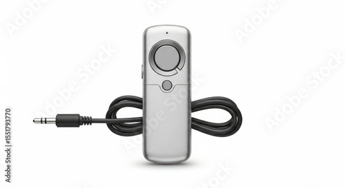 Stylish Silver Audio Controller with Cord and 3.5mm Jack for Seamless Connectivity