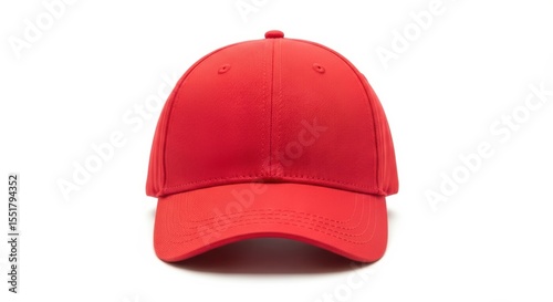 Bright Red Baseball Cap on a Clean White Background Perfect for Fashion and Outdoor Wear Accessories