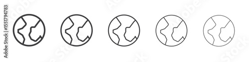 Earth Globe icon simple illustration logo art