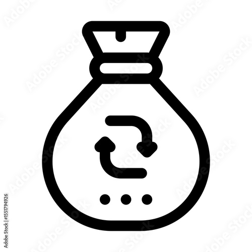 Rubbish Bag Line Icon. Single icon, line vector icon