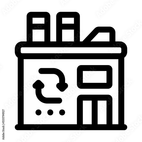 Recycling Plant Line Icon. Single icon, line vector icon