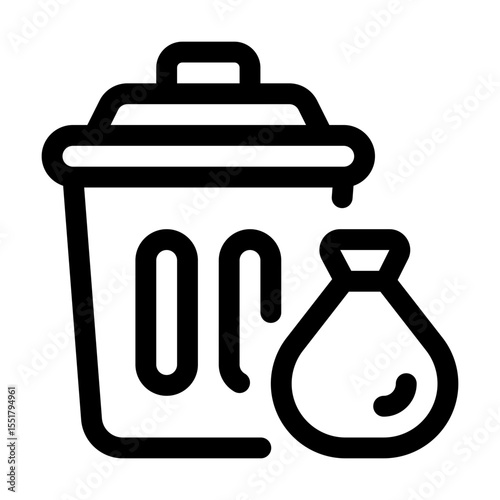 Rubbish Line Icon. Single icon, line vector icon
