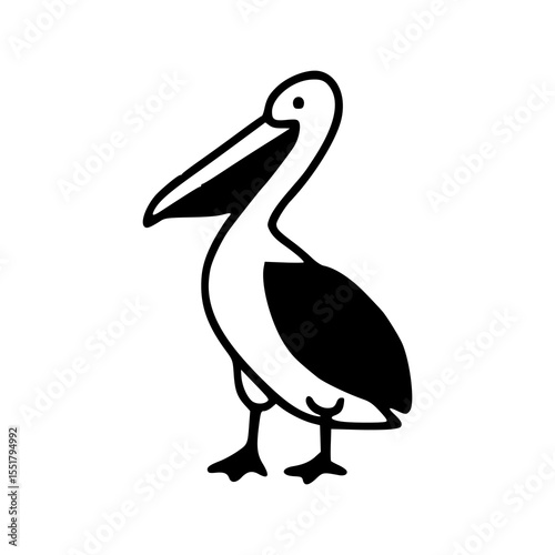 simple pelican bird vector art