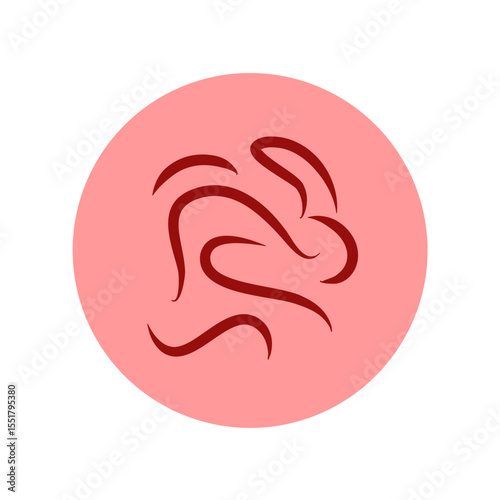 Pinworm parasite vector icon