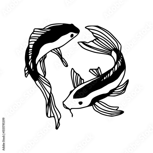 Japanese koi fish vector art