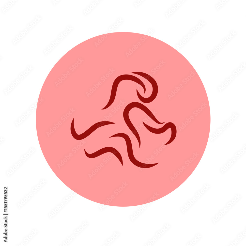 Pinworm parasite vector icon Pinworm parasite vector icon