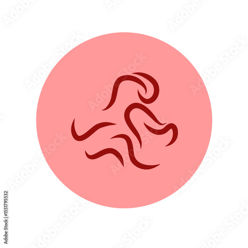 Pinworm parasite vector icon