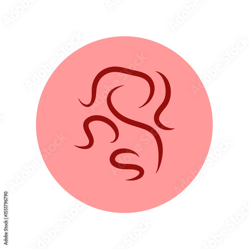 Pinworm parasite vector icon