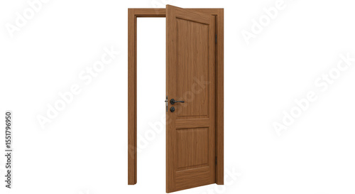 Open Wooden Door Illustration Entrance to Another World