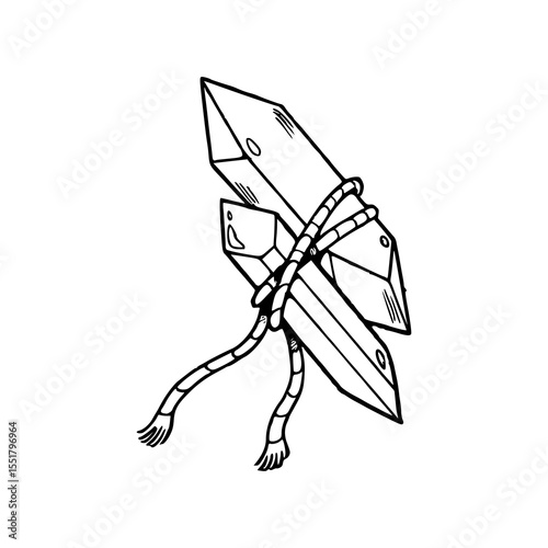 bound crystals vector illustration