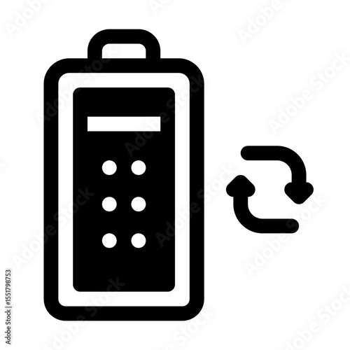 Battery Glyph Icon. Single icon, glyph vector icon