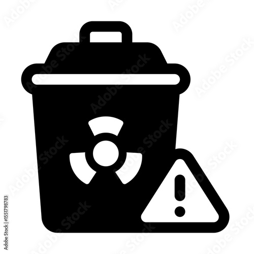 Hazardous Waste Glyph Icon. Single icon, glyph vector icon