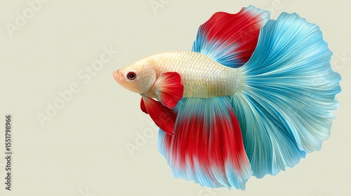 Elegant guppy fish swimming in minimalist setting aquatic environment digital art serenity