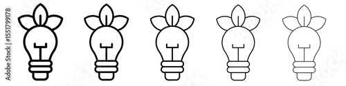 energy efficiency light bulb icon simple illustration logo art
