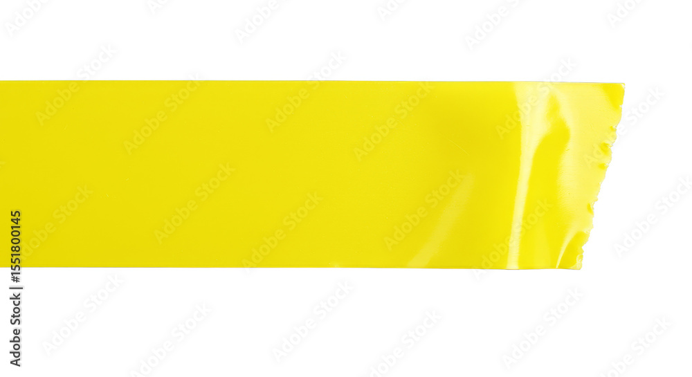 Obraz premium Isolated Yellow Adhesive Tape Strip Masking Painter Duct Piece Scrap