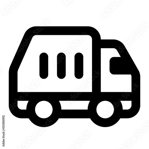 Garbage Truck Simple Line Icon. Single icon, line vector icon