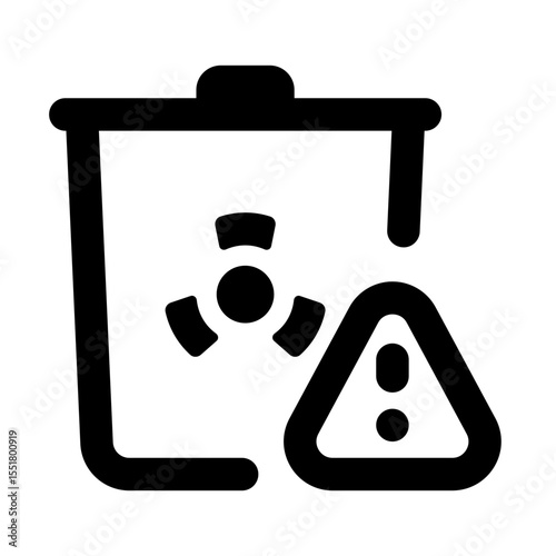 Hazardous Waste Simple Line Icon. Single icon, line vector icon