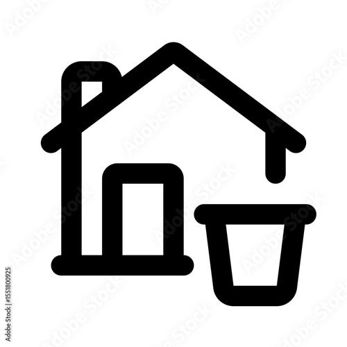 Household Rubbish Simple Line Icon. Single icon, line vector icon