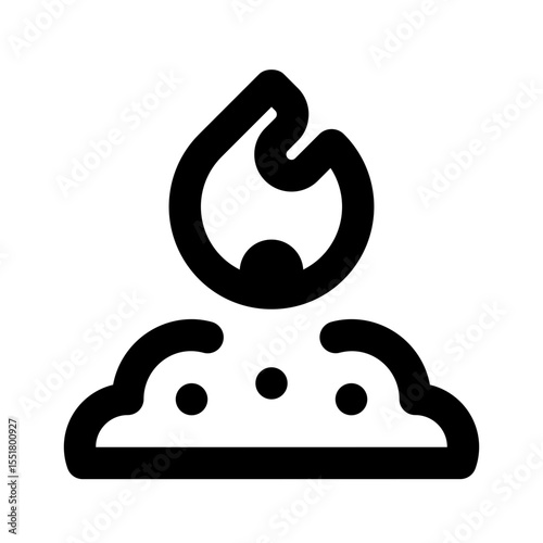 Incineration Simple Line Icon. Single icon, line vector icon