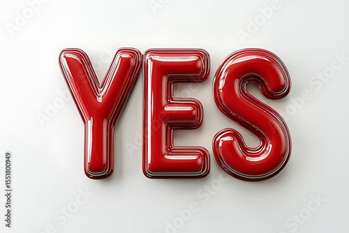 Red polished 3D word 