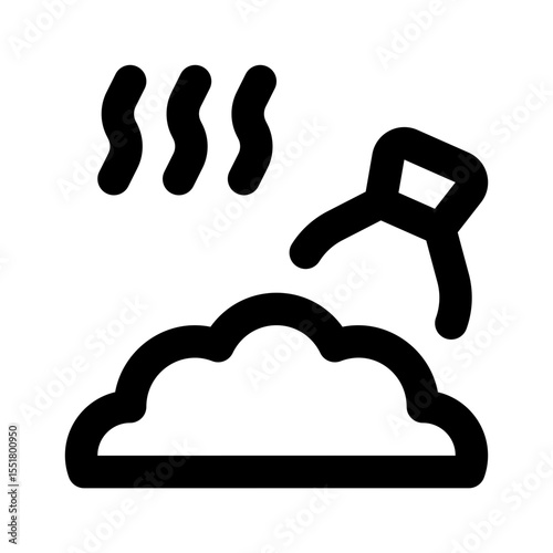 Landfill Simple Line Icon. Single icon, line vector icon