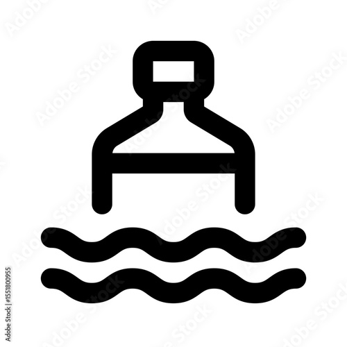 Ocean Pollution Simple Line Icon. Single icon, line vector icon