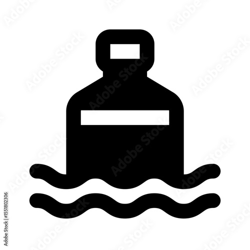 Ocean Pollution Simple Glyph Icon. Single icon, glyph vector icon