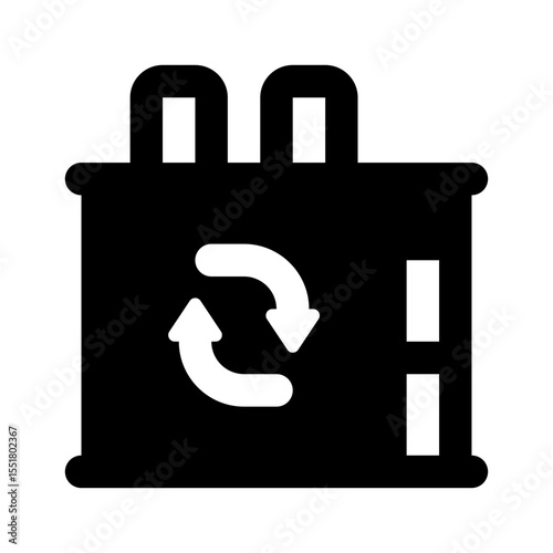 Recycling Plant Simple Glyph Icon. Single icon, glyph vector icon
