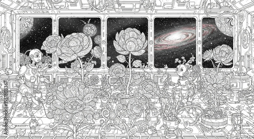 Cosmic Roses A Celestial Garden Illustration