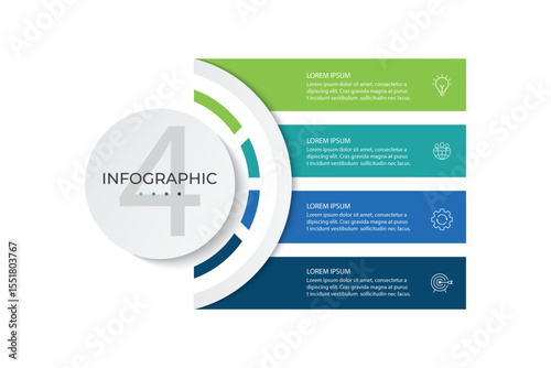 Vector infographic design template with 4 options or steps