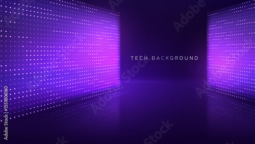 Abstract neon color lights background. Futuristic tech background with glowing light effect.Vector illustration.