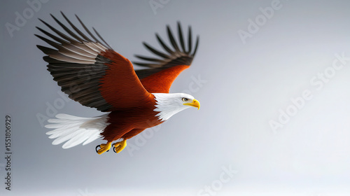 Majestic Eagle in Flight with Impressive Wingspan and Detail