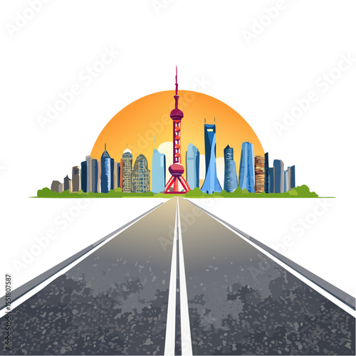 Shanghai Skyline Road View: A Journey into the Future Cityscape