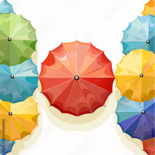 Colorful Umbrellas From Above: A Vibrant and Protective Pattern