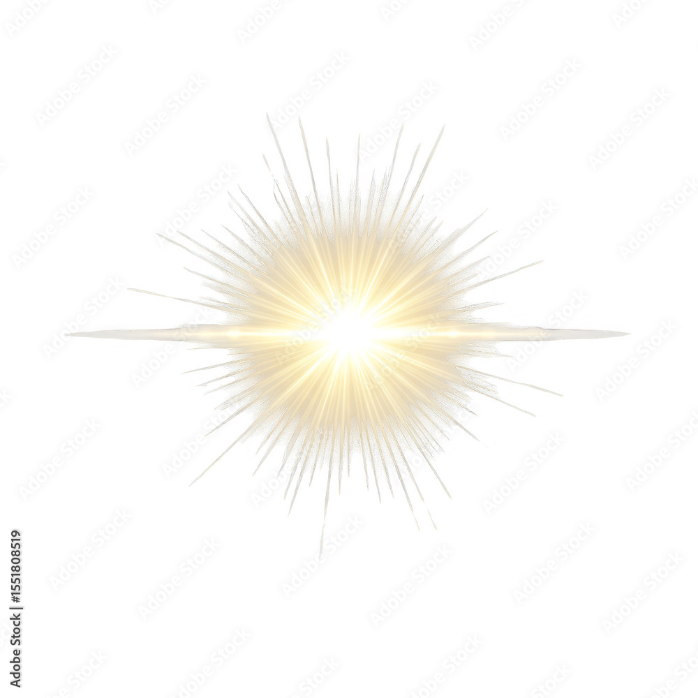 Fototapeta premium Radiant Sun Flare Light Effect Burst with Star Illustration Abstract