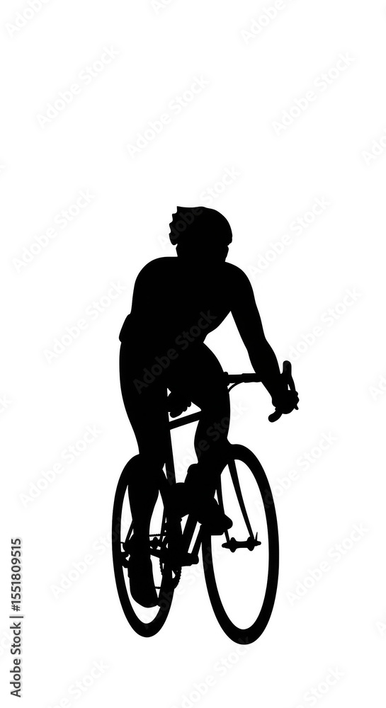 Fototapeta premium Silhouette Bicycle Rider on Bike Cycling Sport Activity Fitness