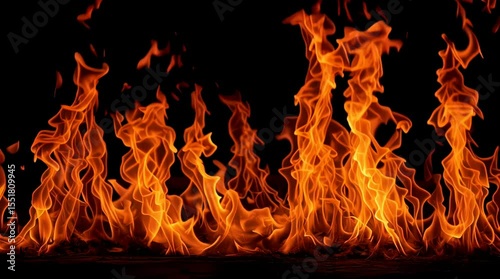 fire on black background, for overlay	
