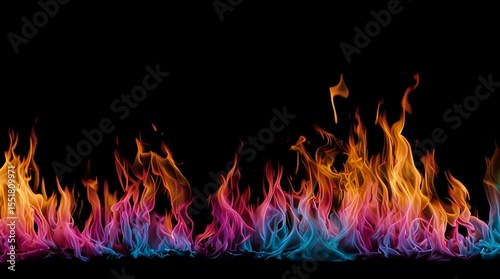 fire on black background, for overlay	
