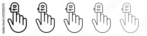 Fingertip pulse oximeter icon simple illustration logo art