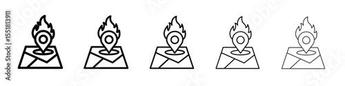 fire location icon simple illustration logo art