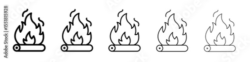 Flame fire icon simple illustration logo art