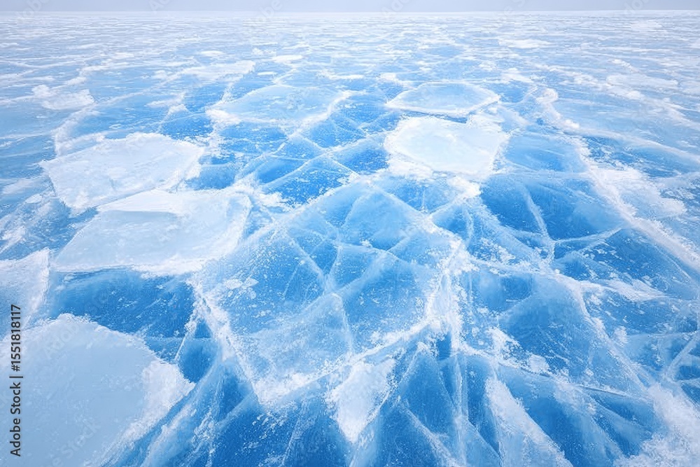Obraz premium Climate Change Consequences: Melting Ice at the North Pole