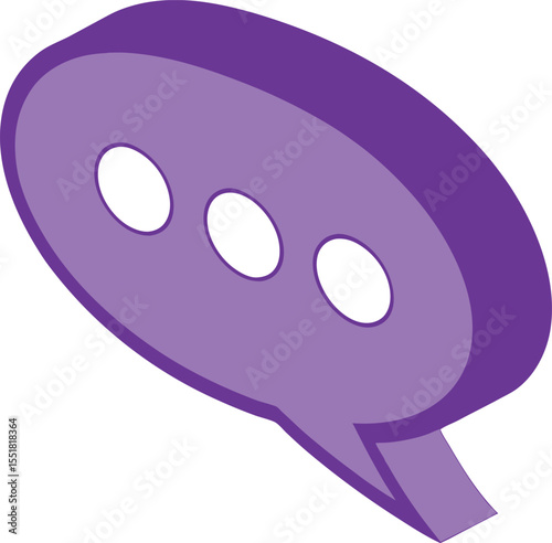 Chat 3d render - speech bubbles with text symbol.