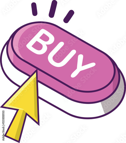 vector icon of clicking buy button. online purchase hand interaction click concept