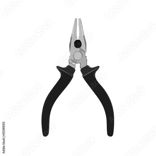 Isolated image of combination pliers on black background, vector format