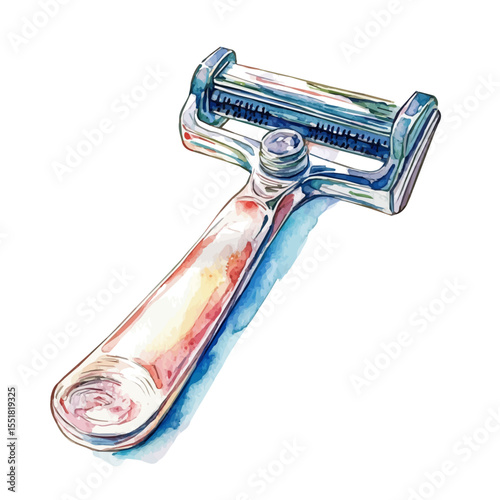Razor, watercolor clipart vector, isolated on a white background.