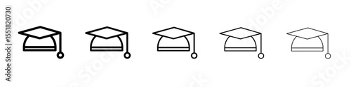 Graduation cap icon simple illustration logo art